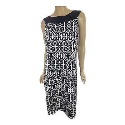 Voir Voir Sheath Dress Black & White Sleeveless Size 14 Back Zipper • $14.95