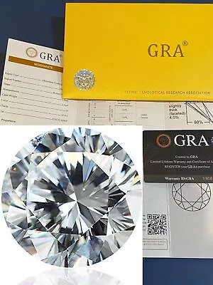 Loose Moissanite Real Gem Stone W. GRA Certificate 3-12mm 0.1-6ct VVS1 D Round • $21.01