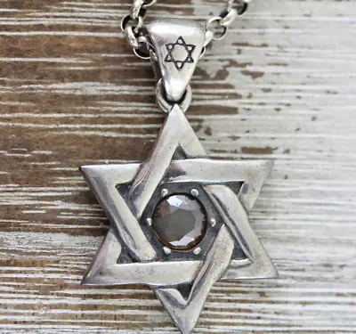 Vintage Star Of David Sterling Silver 925 Chain Necklace Pendant 23.5  Retro • $60.80