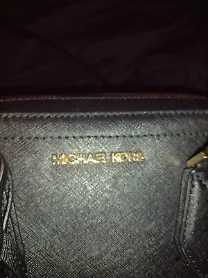 Michael Kors Women Ladies Large Black Shoulder Tote Handbag MD Dome Satchel MK • $99