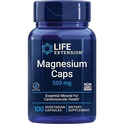 Life Extension Magnesium Caps 500 Mg 100 Vegetarian Capsules • £17.08