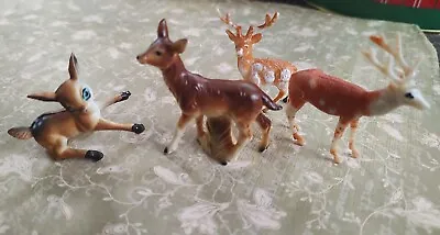 4 Vintage Miniature Deer Plastic And Bone China • $8.95