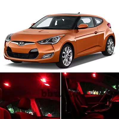 For 12-Up Hyundai Veloster Interior Red Light LED Bulb Package Xenon Kit 7pcs • $12.66