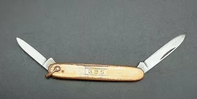 Vintage Gold-Filled VOOS 2 Blade Folding Pocket Knife With “G.B.S.” Engraved • $15.83