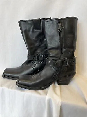 Siren By Mark Nason Women's Black Western Cowboy Boots Size 8.5 Square Toe • $145