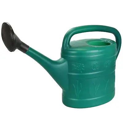 £9.99 • Buy 10L Green Plastic Garden Watering Can Bucket With Rose Sprinkler Long Mouth