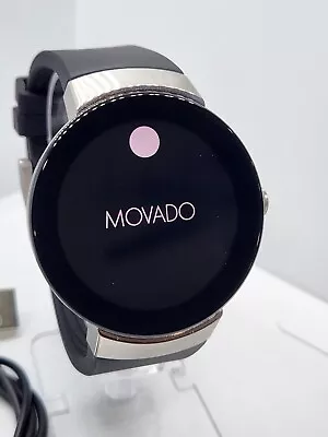 Movado Men's Connect Silver Steel Rubber Band Smartwatch 3660016 With Charger • $280