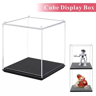 Acrylic Cube Shop Display Stand Square 5 Sided Box Clear Perspex Case Holder • £7.69