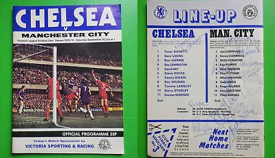 CHELSEA V MANCHESTER CITY - DIVISION 1-  1978 HAND SIGNED FOOTBALL PROGRAMME • £2.99