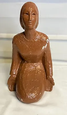 Abbey Press St Meinrad Figurine Woman Kneeling Modernist Sculpture 1972 • $7.99