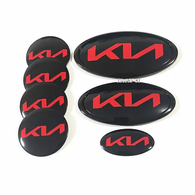 7x Red KN Front Rear Steering Wheel Center Sticker For K5 FORTE OPTIMA RIO • $27.78