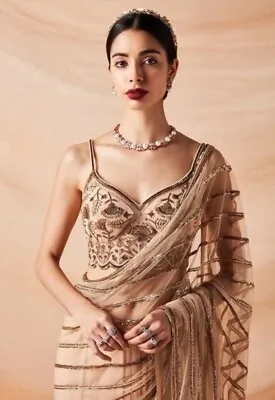 £33.59 • Buy Wedding Designer Saree Blouse New Sari Indian Pakistani Bollywood Party Wear
