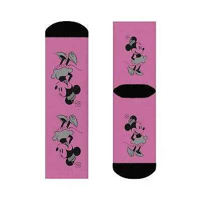 Light Pink 1928 Minnie Mouse Inspired Crew Sock • $17.42