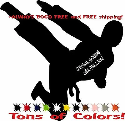 Karate Martial Arts Flying Jump Kick MMA Vinyl Decal Sticker For Car Window USA! • $5.50