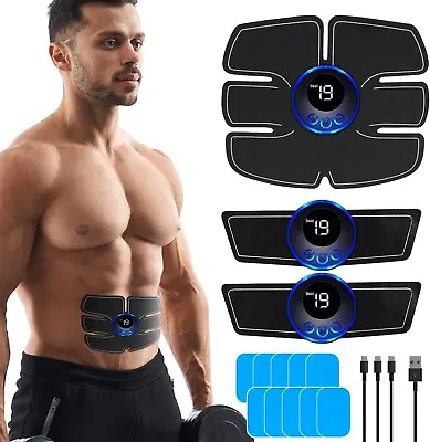EMS Abdominal Muscle Toning Trainer ABS Stimulator Toner With 10pcs Gel Pads • $14.94