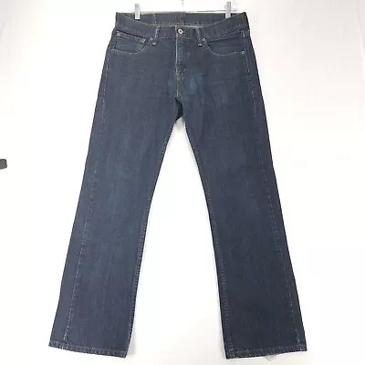 Levis 527 Jeans Mens 32x30 Blue Denim Cotton Low Boot Cut Rancher Western Dark • $24.88