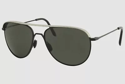 $350 Vuarnet VL1813 0003 Men's Black Polarized Aviator Sunglasses 56-16-145 • $111.98