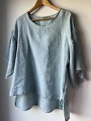 BELLAMBRA WOMEN’S 100% LINEN TOP Size LARGE Excellent MADE IN ITALY • $45