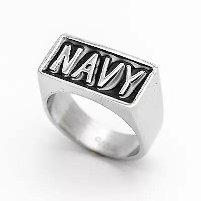 Men's Stainless Steel NAVY Military  Ring 100 • $19.95