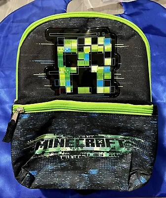 Kids' Minecraft Backpack New Without Tags. Black Blue And Green Bottle Holder  • $14.99