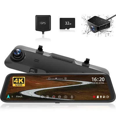 WOLFBOX Mirror Dash Cam 4K View Dual Front And Rear Dash Cameras With Free 64GB • $199.95