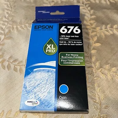 New Genuine Epson 676XL Pro Cyan Ink Cartridge Sealed Package Exp 09/2020 • $19.99