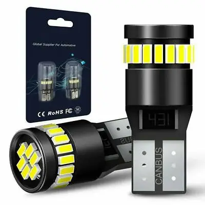 2x T10 CAR BULBS LED ERROR FREE CANBUS SMD WHITE W5W 501 SIDE LIGHT BULB • $2.35