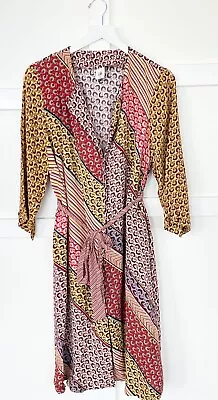 Cabi Poet Boho Cardigan Coat Duster Size M Pockets Belt #5664 Red Multi Floral • $18.50