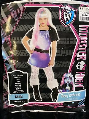 New Monster High Abbey Bominable Child X-Large 14-16 Halloween Costume Fast Ship • $13.86
