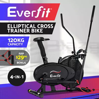 Everfit Exercise Bike 4in1 Elliptical Cross Trainer Bicycle Home Gym Fitness • $167.95