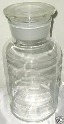 Glass Lab Reagent Bottle Wide Mouth 250 Ml 8 Oz Clear With Ground Stopper New • $5.22