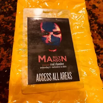 2012 All Access Tour Pass Marilyn Manson Motionless In White • $30