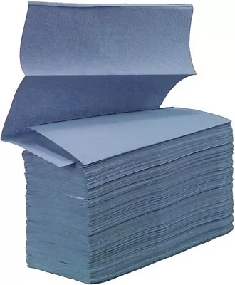 Interfold Z-Fold Paper Hand Towels | Blue | 1-Ply | Packs Of 900/1500/3600 • £19.99