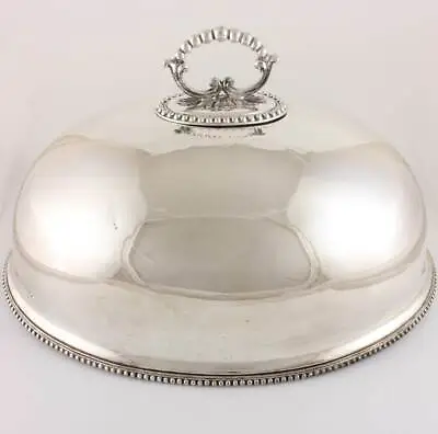 Large Antique Silver Plated Meat Dome. Roast Turkey Food Cover. C1900 • $309.50
