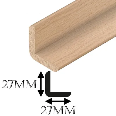 2.4m Angle Oak Corner Trim Moulding Beading Wooden Timber Edging Cushion Nosing • £41.99