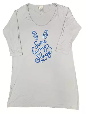 Nite Nite Munki Munki Sleep Shirt Pajamas Gray Bunny - Women's 2XL (EUC) • $24.79