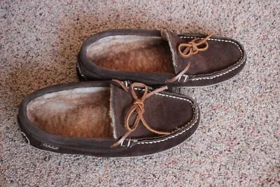 Cabela's Brown Leather Moccasin Slippers Women's Sz. 7 M • $16.95