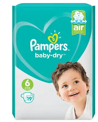 Pampers Baby Dry Ex Large Size 6 Pack Of 19 • £10.66