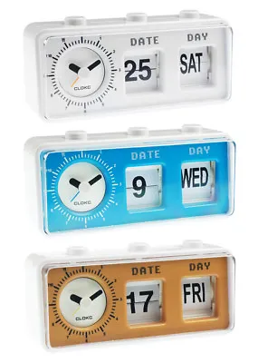 Retro Vintage Style Calendar Flip Alarm Clock - Day & Date Display - READ DESC. • £6.99