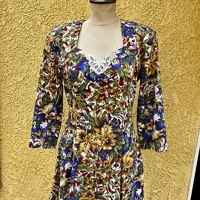 Vintage Young Edwardian Dress Womens Medium 80s Clothing • $34