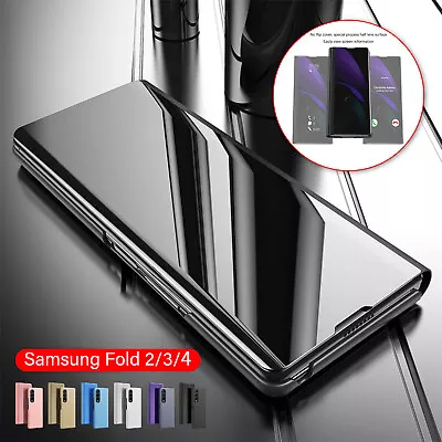 For Samsung Galaxy Z Fold 5 4 3 Smart View Plating Mirror Stand Case Flip Cover • $9.71