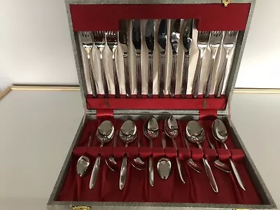 Fitted 24 Piece Canteen Of Amefa Stainless  Cutlery (setting For 6) • £34