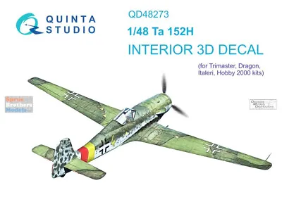 QTSQD48273 1:48 Quinta Studio Interior 3D Decal - Ta152H (DRA/ITA/H2K Kit) • $18.74