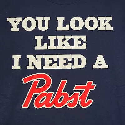 PBR Pabst Blue Ribbon SHIRT Adult Extra Large BLUE RED BEER CASUAL BREWING NWT • $22.88