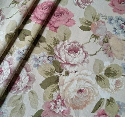 LINEN Warwick Witham Heritage Upholstery Curtain Floral Pattern Fabric Material  • £25