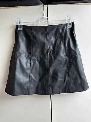 H&m Faux Leather Mini Skirt Eur 36 • £6.99