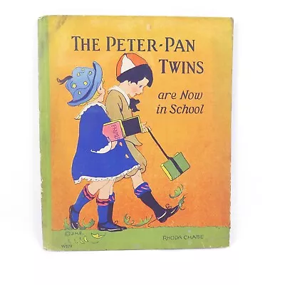 The Peter Pan Twins Are Now In School VTG Book 1928 Whitman Publishing Art Deco • $11.25
