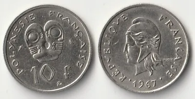 1967 French Polynesia 10 Francs Coin • $1.50