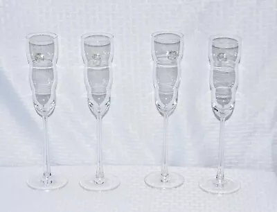 Michael Graves Design For DANSK Cirrus Bee Hive Champagne Flutes X-4 • $85