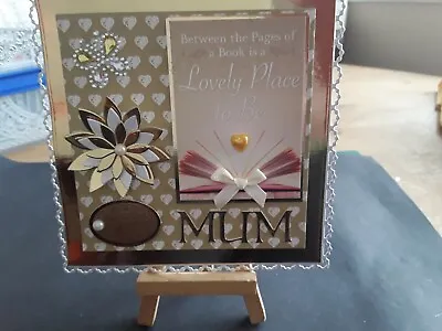 £2.40 • Buy Handmade Pearl Pin Dot Frame Mum Card Topper, Hunkydory, Flower. 